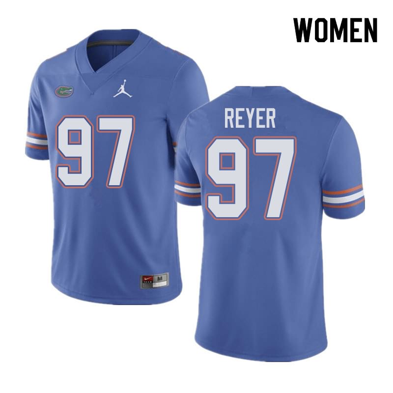 NCAA Florida Gators Theodore Reyer Women's #97 Jordan Brand Blue Stitched Authentic College Football Jersey CZP6664AJ